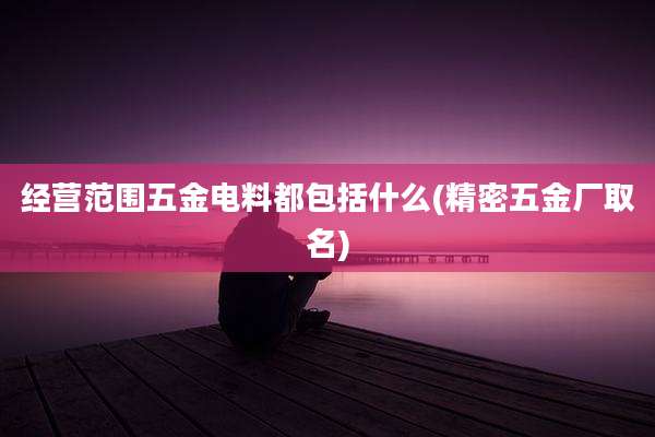 经营范围五金电料都包括什么(精密五金厂取名)