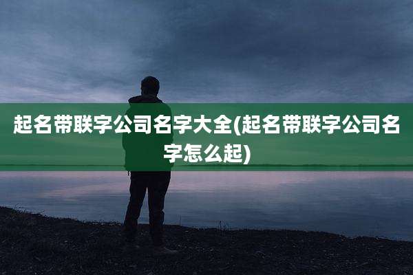 起名带联字公司名字大全(起名带联字公司名字怎么起)