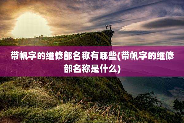 带帆字的维修部名称有哪些(带帆字的维修部名称是什么)