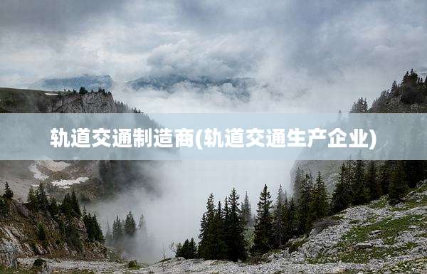 轨道交通制造商(轨道交通生产企业)