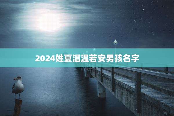2024姓夏温温若安男孩名字