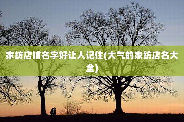 家纺店铺名字好让人记住(大气的家纺店名大全)