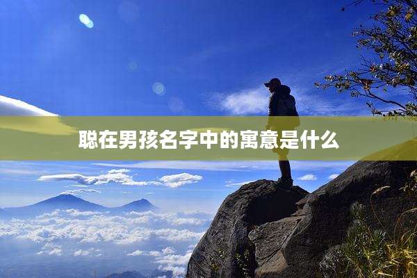 聪在男孩名字中的寓意是什么
