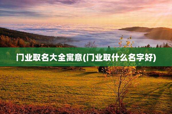 门业取名大全寓意(门业取什么名字好)