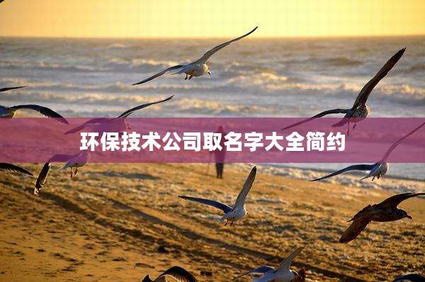环保技术公司取名字大全简约