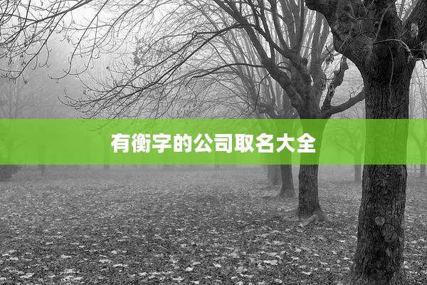 有衡字的公司取名大全