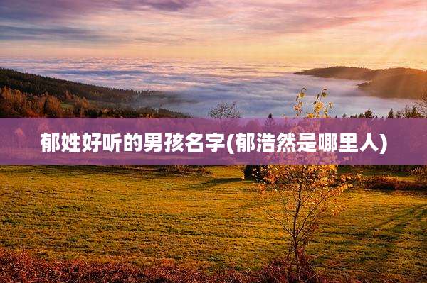 郁姓好听的男孩名字(郁浩然是哪里人)
