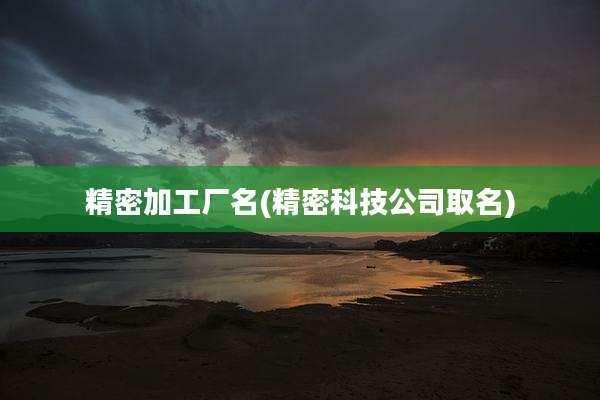 精密加工厂名(精密科技公司取名)