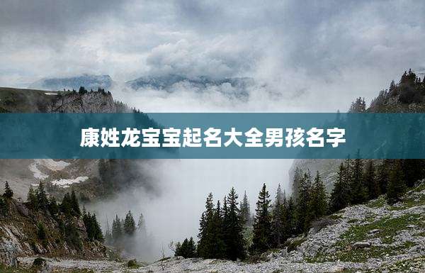 康姓龙宝宝起名大全男孩名字