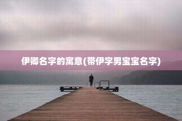 伊卿名字的寓意(带伊字男宝宝名字)