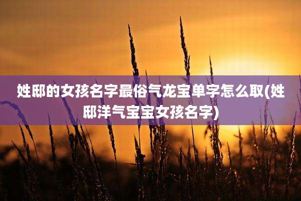 姓邸的女孩名字最俗气龙宝单字怎么取(姓邸洋气宝宝女孩名字)