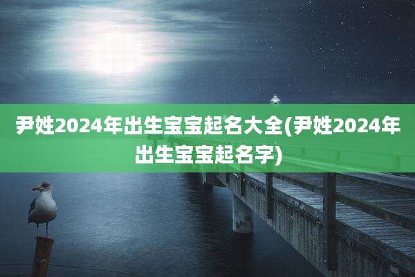 尹姓2024年出生宝宝起名大全(尹姓2024年出生宝宝起名字)