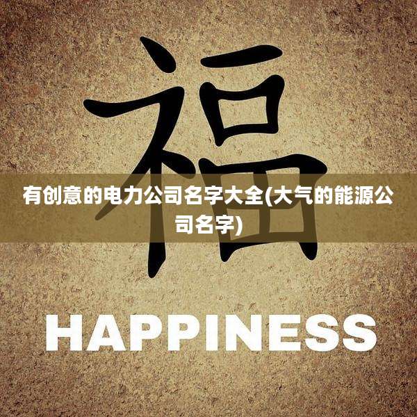 有创意的电力公司名字大全(大气的能源公司名字)