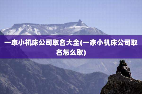 一家小机床公司取名大全(一家小机床公司取名怎么取)