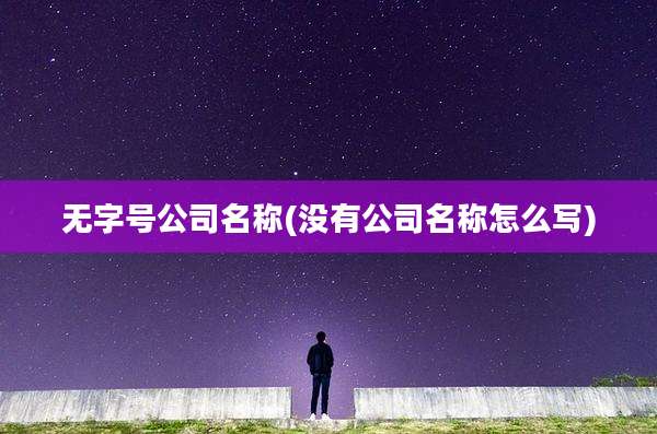 无字号公司名称(没有公司名称怎么写)