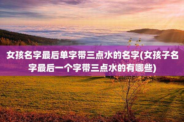 女孩名字最后单字带三点水的名字(女孩子名字最后一个字带三点水的有哪些)