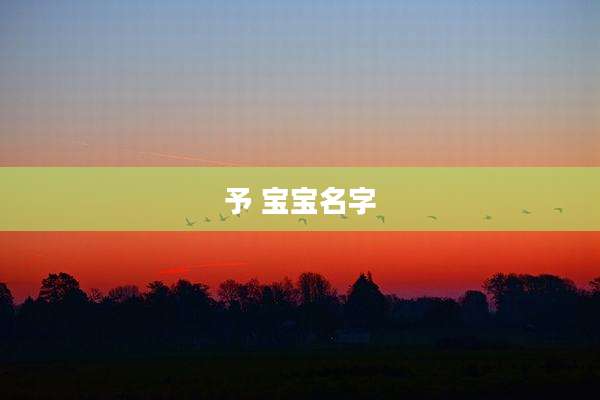 予 宝宝名字