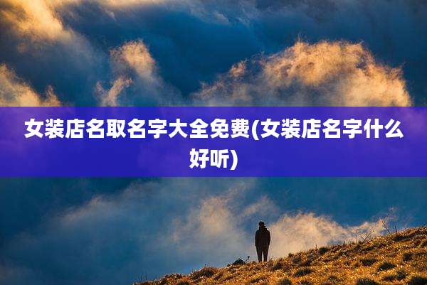 女装店名取名字大全免费(女装店名字什么好听)