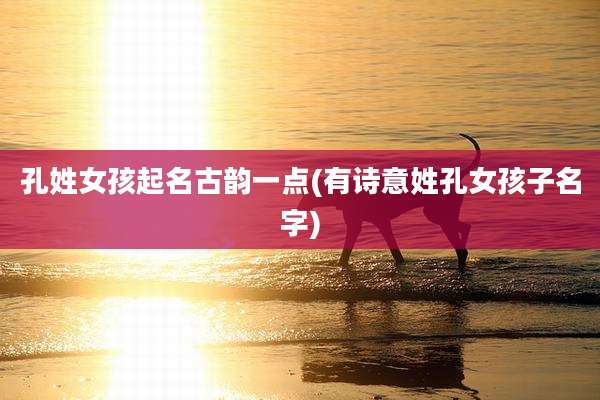 孔姓女孩起名古韵一点(有诗意姓孔女孩子名字)