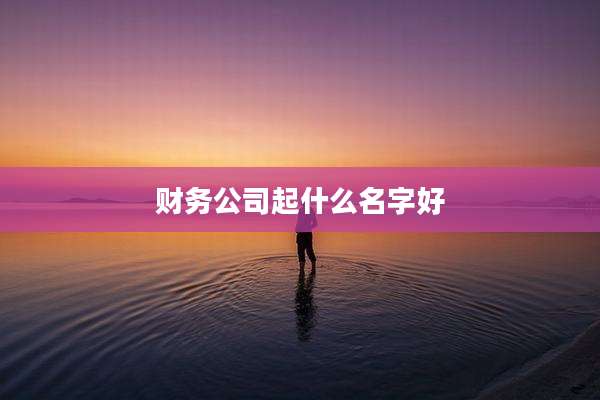 财务公司起什么名字好