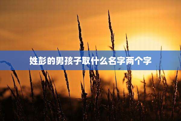 姓彭的男孩子取什么名字两个字