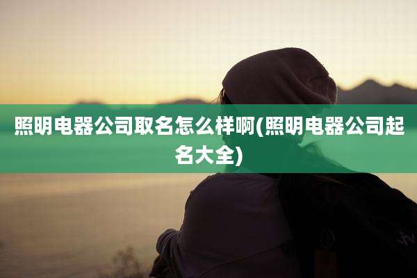 照明电器公司取名怎么样啊(照明电器公司起名大全)