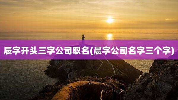 辰字开头三字公司取名(晨字公司名字三个字)