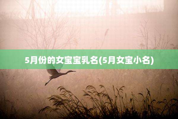 5月份的女宝宝乳名(5月女宝小名)