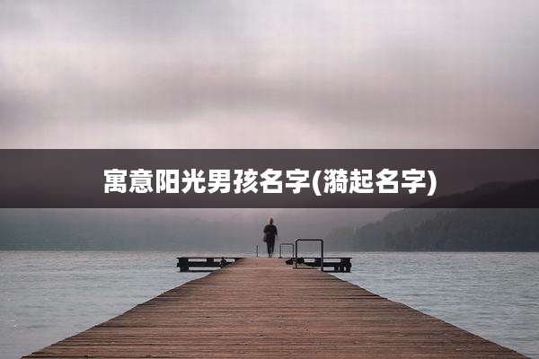 寓意阳光男孩名字(漪起名字)