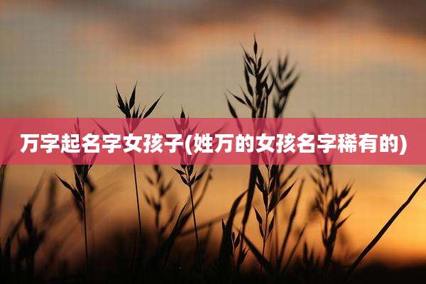 万字起名字女孩子(姓万的女孩名字稀有的)