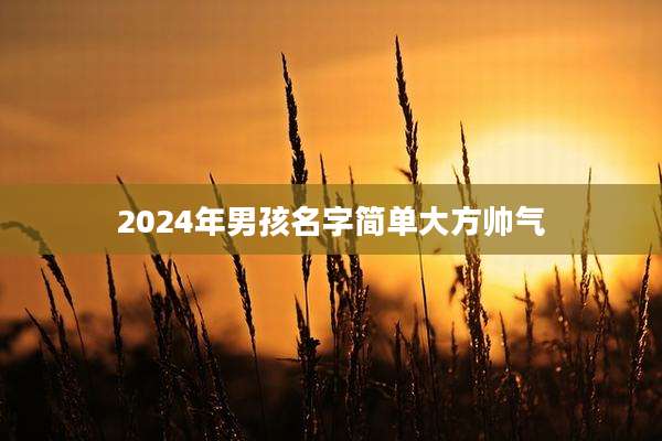 2024年男孩名字简单大方帅气