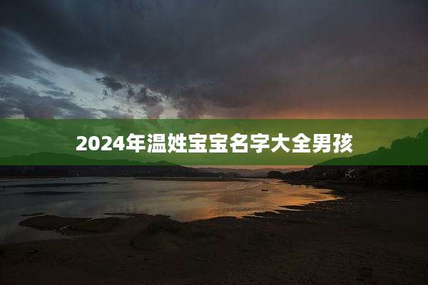 2024年温姓宝宝名字大全男孩