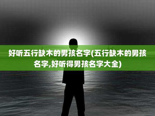好听五行缺木的男孩名字(五行缺木的男孩名字,好听得男孩名字大全)