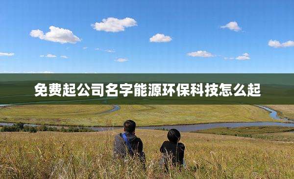 免费起公司名字能源环保科技怎么起