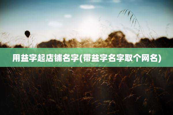 用益字起店铺名字(带益字名字取个网名)