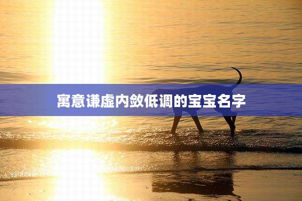 寓意谦虚内敛低调的宝宝名字