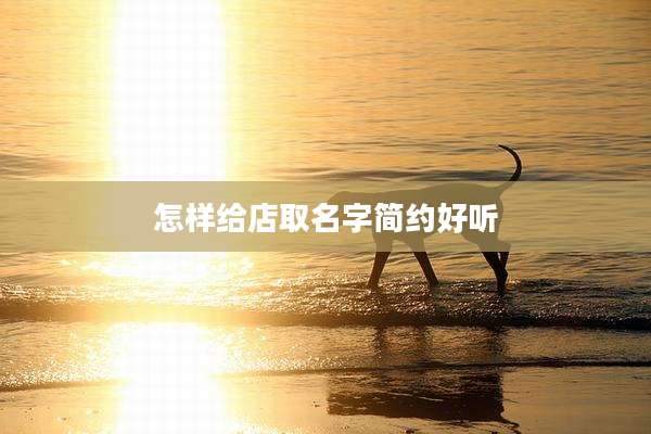 怎样给店取名字简约好听