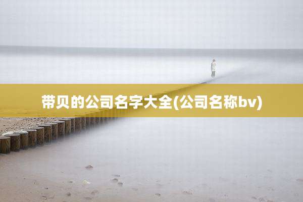 带贝的公司名字大全(公司名称bv)