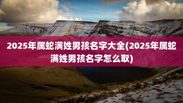 2025年属蛇满姓男孩名字大全(2025年属蛇满姓男孩名字怎么取)