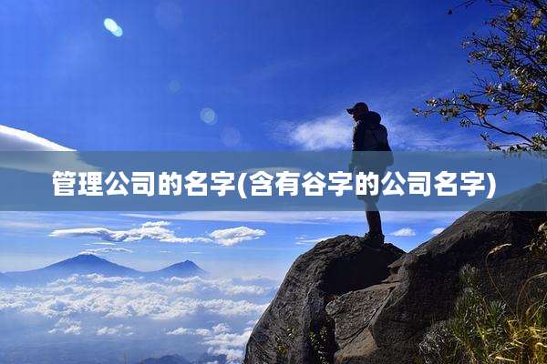 管理公司的名字(含有谷字的公司名字)