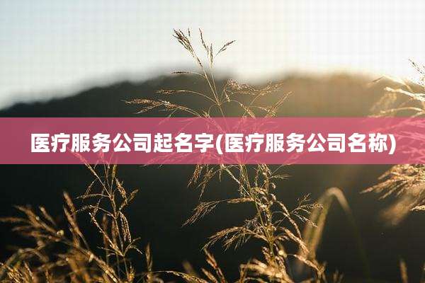 医疗服务公司起名字(医疗服务公司名称)