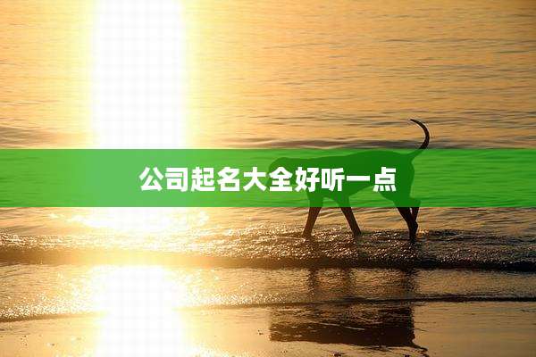 公司起名大全好听一点