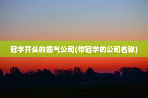 冠字开头的霸气公司(带冠字的公司名称)