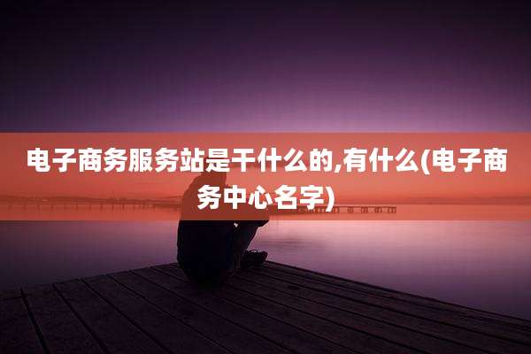 电子商务服务站是干什么的,有什么(电子商务中心名字)