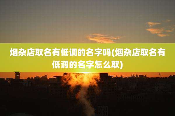 烟杂店取名有低调的名字吗(烟杂店取名有低调的名字怎么取)