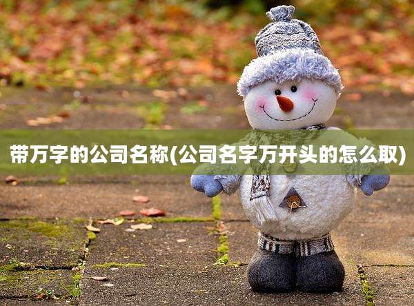 带万字的公司名称(公司名字万开头的怎么取)