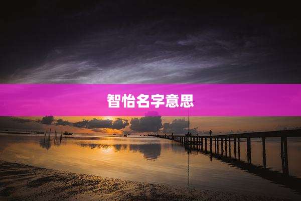 智怡名字意思
