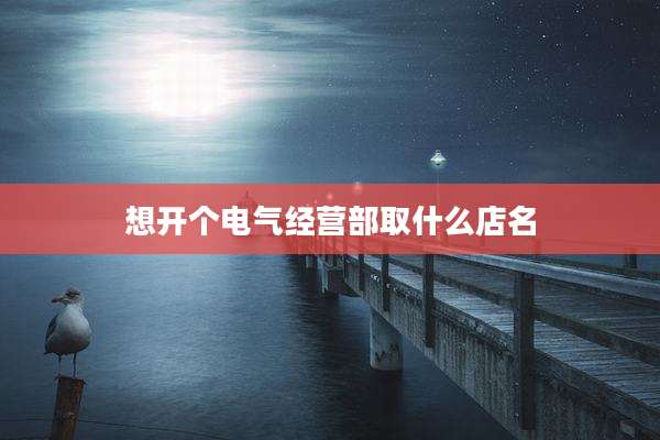 想开个电气经营部取什么店名