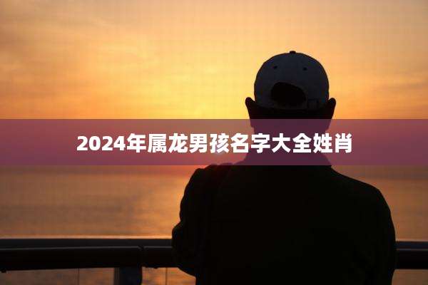2024年属龙男孩名字大全姓肖