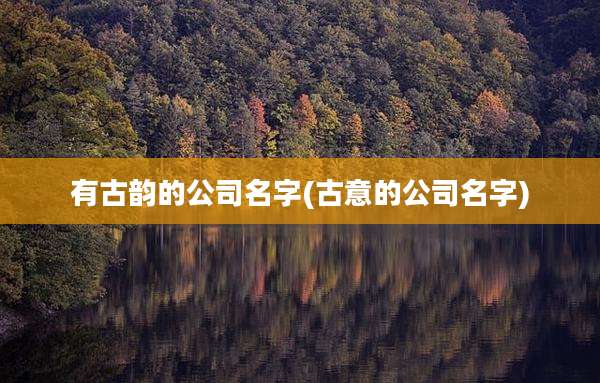 有古韵的公司名字(古意的公司名字)